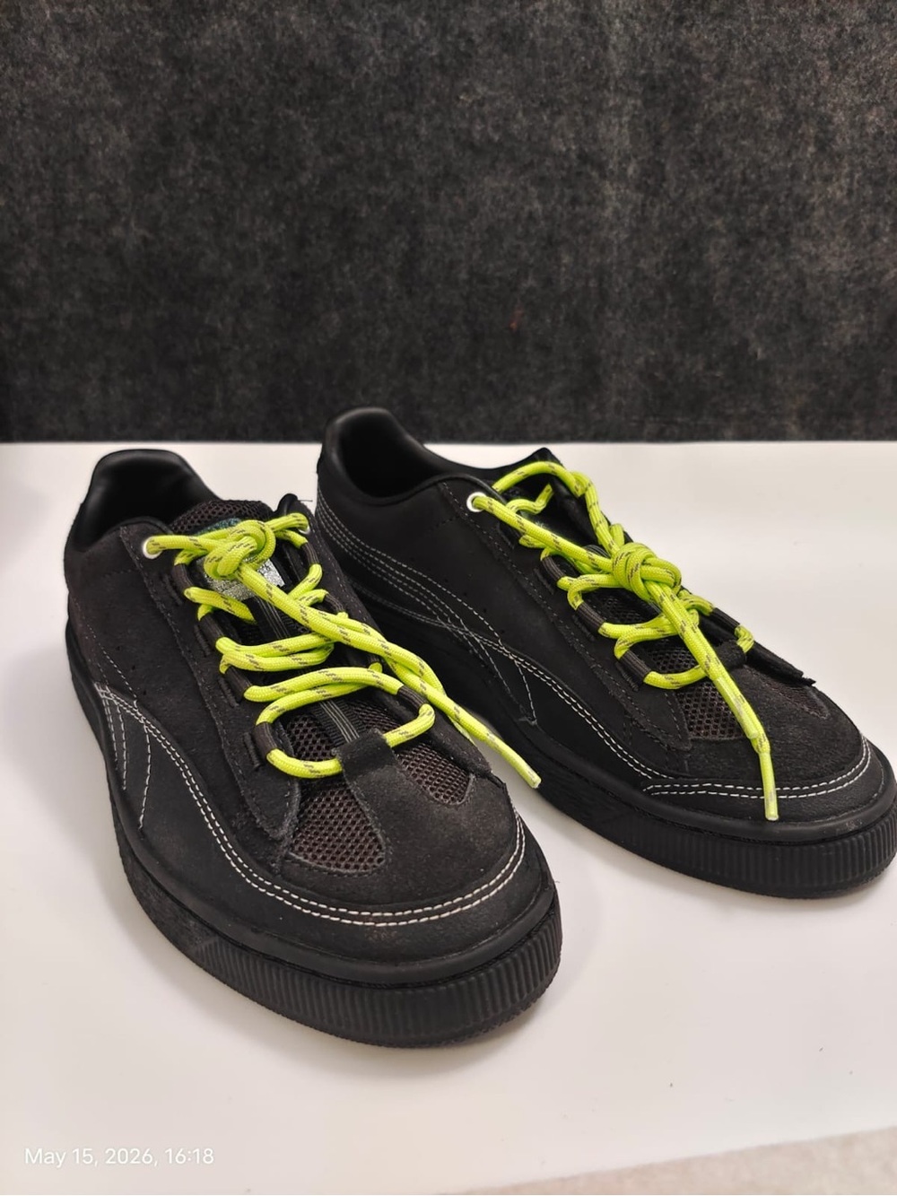 NWOBPuma Suede Hp Aries Arise Puma BlackFlat Dark Gray 399347-01 Sneaker Men Us7